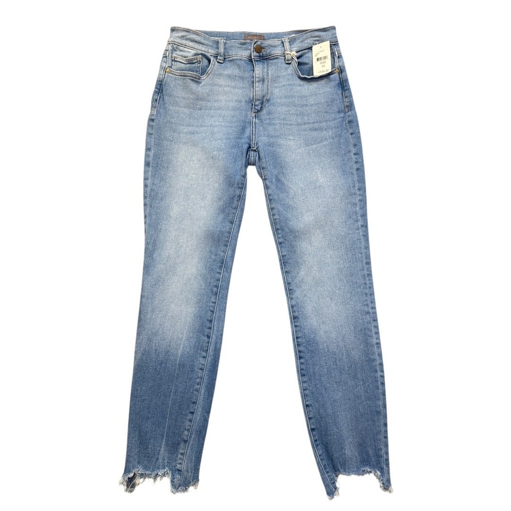DL1961 Florence Skinny Mid Rise Instasculpt Ankle Jeans Droplet Raw Blue 8 29
